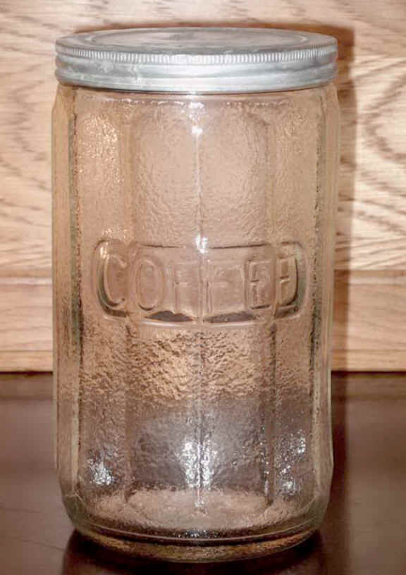 Hoosier Cabinet Glass Jar Clear (Not Pink) - Ruby Lane